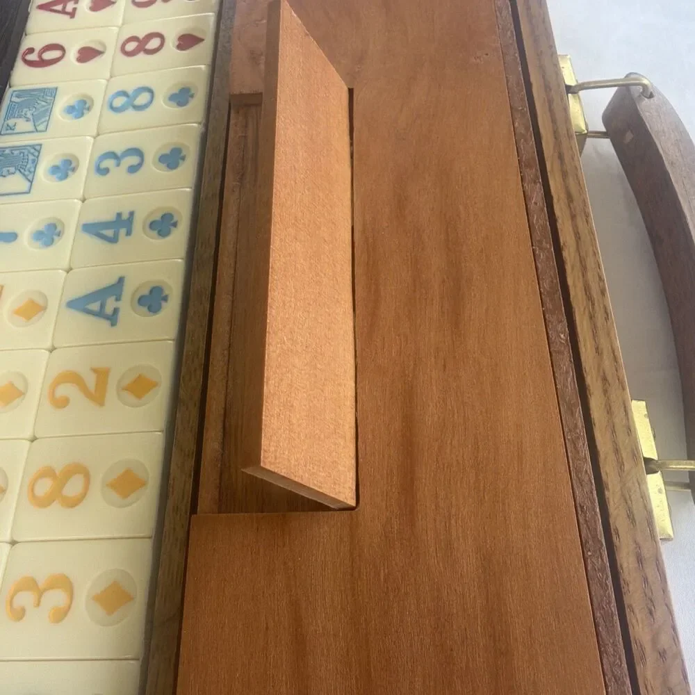 Vintage Rummikub Deluxe Wooden Carry Case Complete 106 Tiles American Way